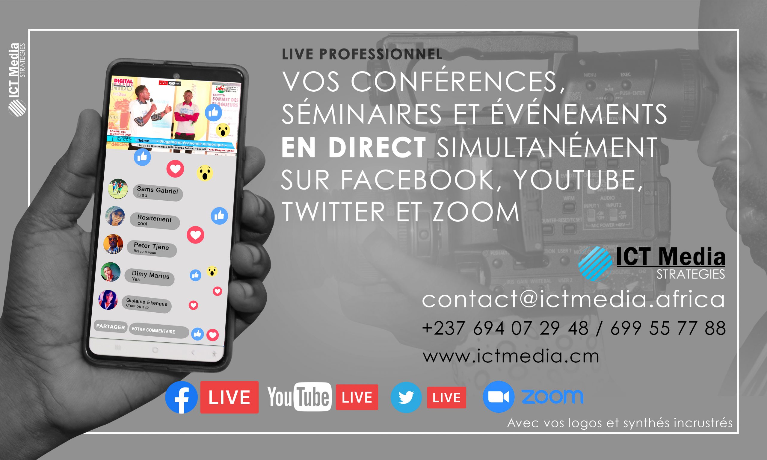flyer live ICT MEDIA ok Live sur Facebook à Yaoundé